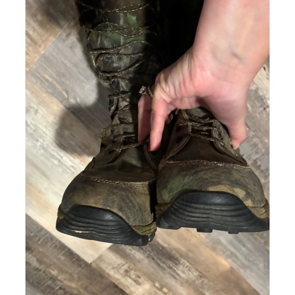 Rocky Mens Gore-Tex Camo Hunting Boots Vibram Sole Side Zip Waterproof